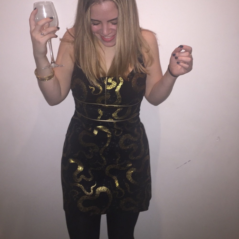 Black and Gold Cocktail Dress